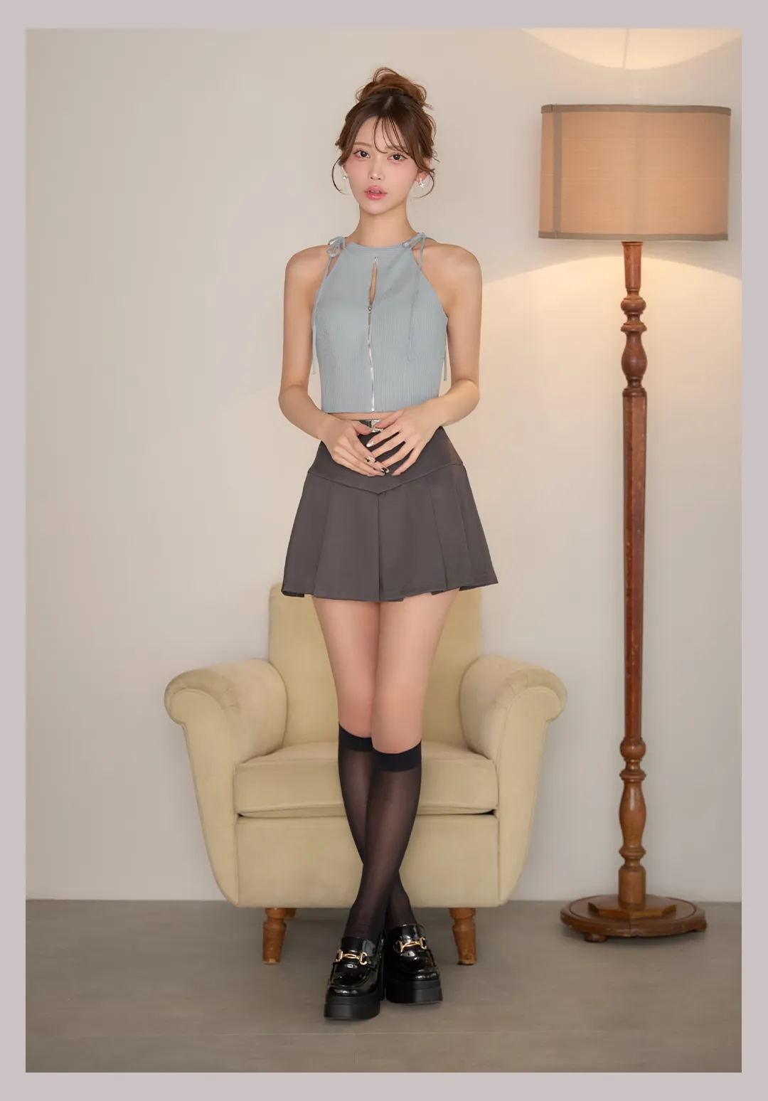 【予約商品/3月上旬発送予定】XSサイズあり【ROBE de FLEURS/ローブドフルール】バイカラー/ アメスリ/ ストレッチ/ セットアップ/ ミニドレス/ キャバドレス