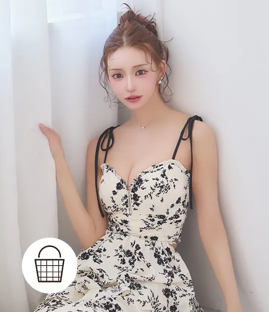 花柄フレアと華奢リボンで
ときめき咲く春の私に