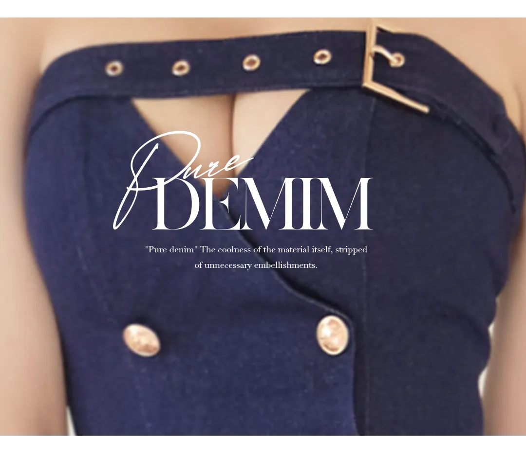 【Glossy/グロッシー】ベルト/ デニム/ ベア/ セットアップ/ タイト/ ミニドレス/ キャバドレス 3