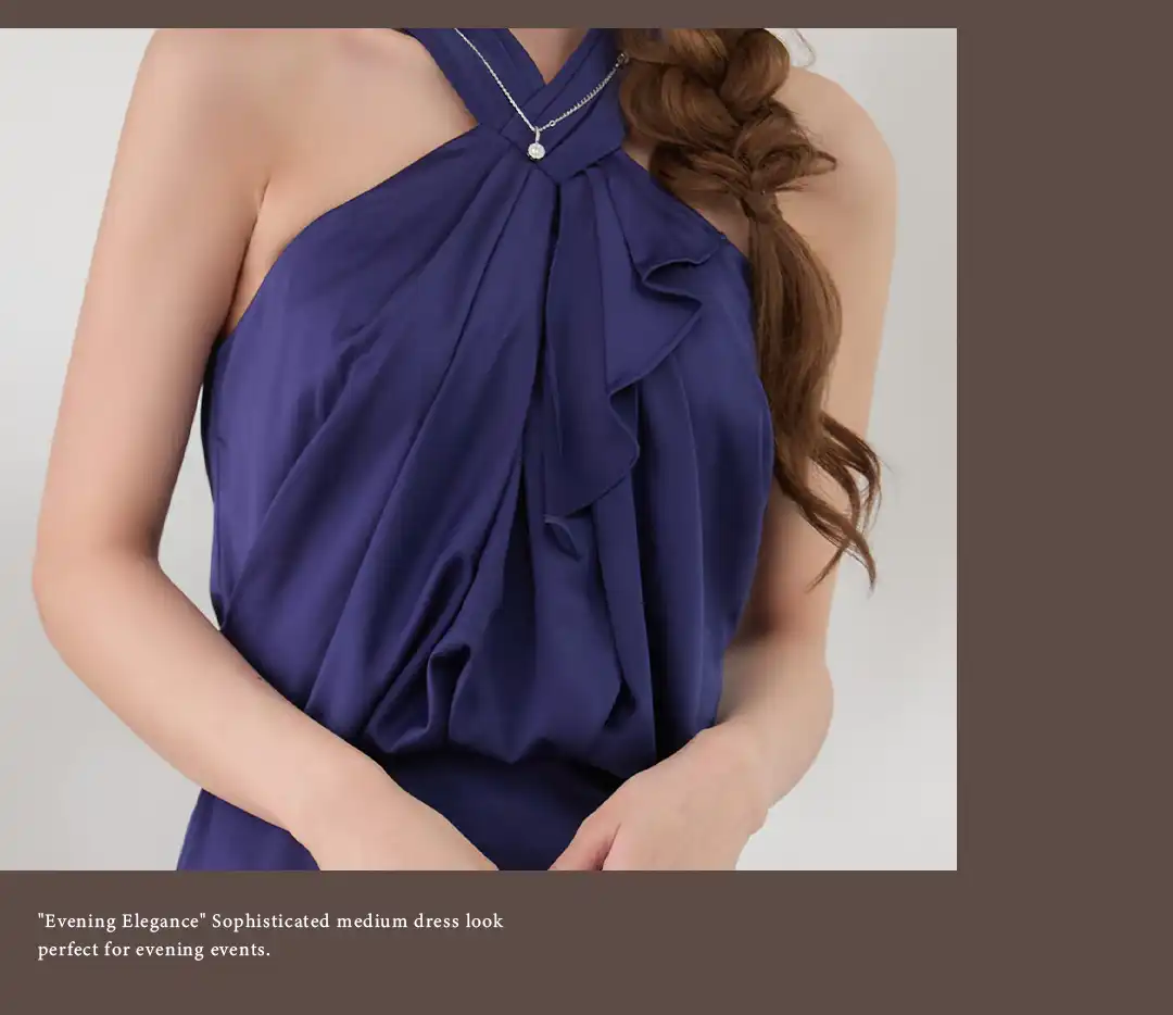 クロスネックドレス / フリルドレス / タイトドレス / ネイビードレス / キャバドレス ミディ / ラウンジドレス / ナイトドレス レディース / 上品セクシードレス / ボディラインドレス / エレガントドレス / ミディドレス タイト / 夜会ドレス / 大人ドレス / フリルミディドレス / 色気ドレス 2