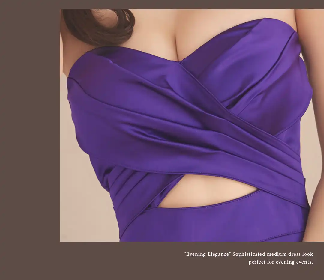 サテンドレス / カシュクールドレス / タイトドレス / パープルドレス / キャバドレス ミディ / ラウンジドレス / ナイトドレス レディース / 大人エレガントドレス / ボディラインドレス / エレガントドレス / ミディドレス タイト / 夜会ドレス / 上品セクシードレス / 色気ドレス / パーティードレス 2