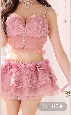 【ROBE de FLEURS/ローブドフルール】花柄/ パイピング/ ガーリー/ フレア/ ミニドレス/ キャバドレス