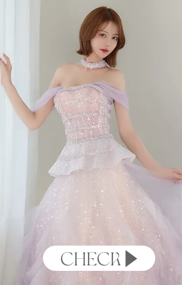 【couture an/クチュールアン】チョーカー付/ チュール/ ラメ/ スパンコール/ シアー/ フレア/ プリンセス/ フリル/ ビジュー/ カラードレス/ ロングドレス/ キャバドレス long