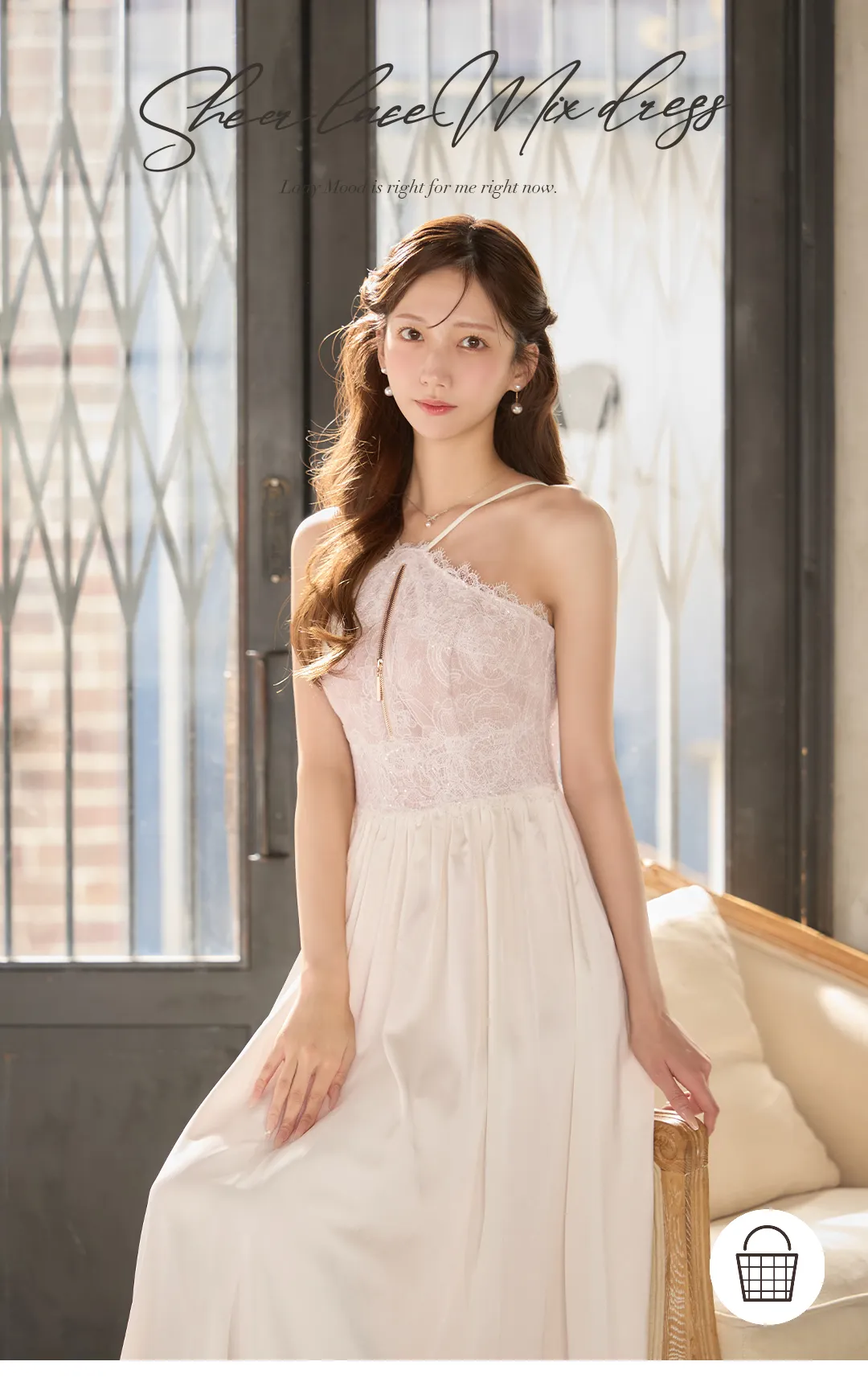 【DEA./ディア】ホルター/ レース/ ギャザー/ フレア/ ワンピース/ ミディアムドレス/ キャバドレス 1