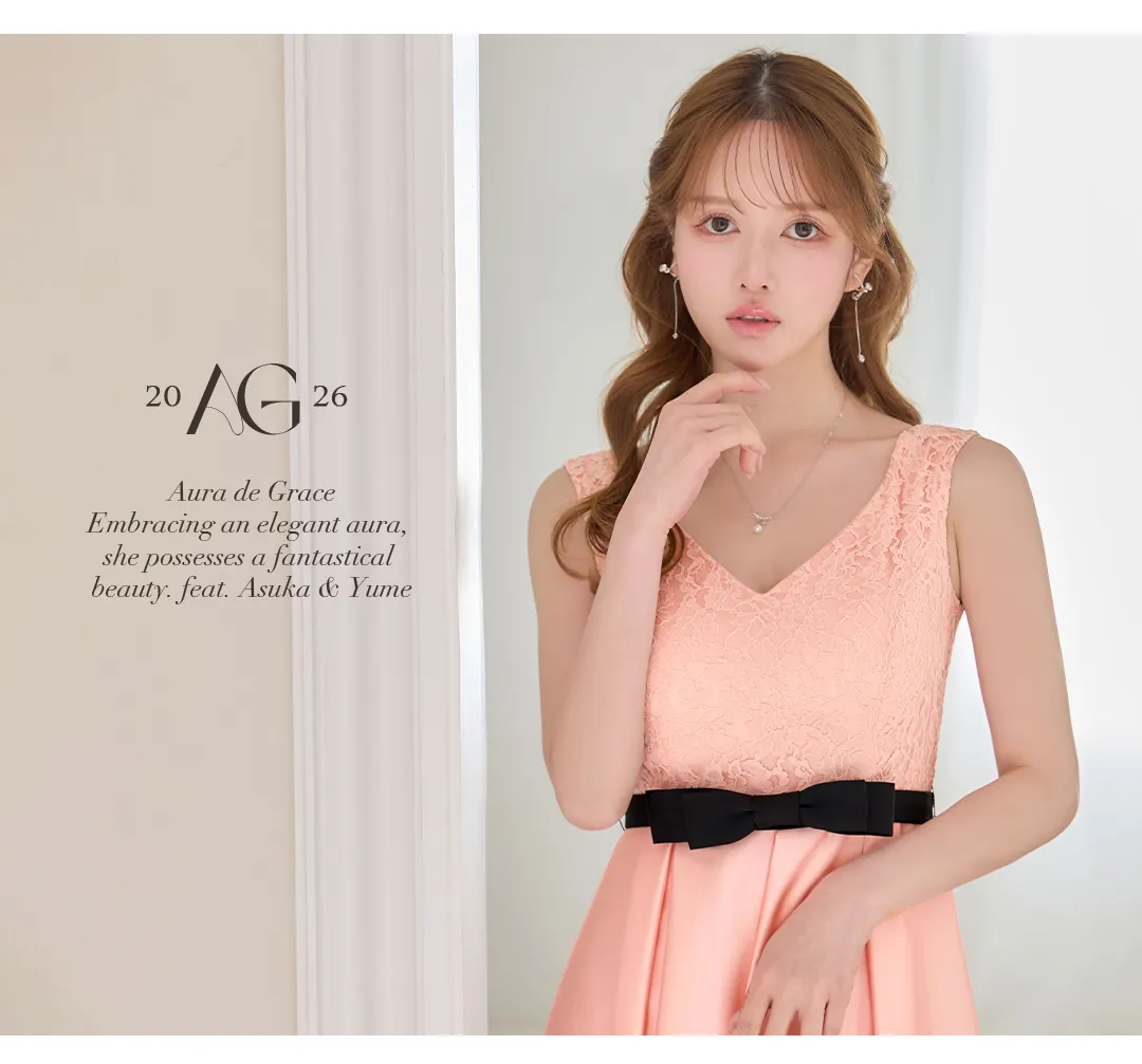 【SETTAN/セッタン】ボタニカルプリント/ 異素材MIX/ バイカラー/ ハイウエスト切り替え/ レース/ サテン/ Vネック/ ノースリーブ/ タック/ フレア/ ワンピース/ ロングドレス/ キャバドレス long 4