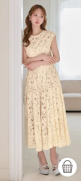 【SETTAN/セッタン】総レース/ フラワー刺繍/ 斜め切替/ フレンチスリーブ/ マキシ丈/ Aライン/ ワンピース/ ロングドレス / キャバドレス long