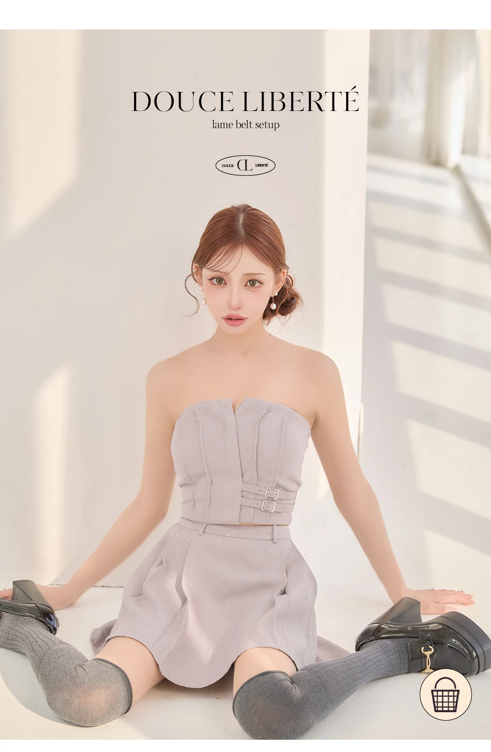 【Glossy/グロッシー】スパンコール/ ベア/ セットアップ/ フレア/ ミニドレス/ キャバドレス 1