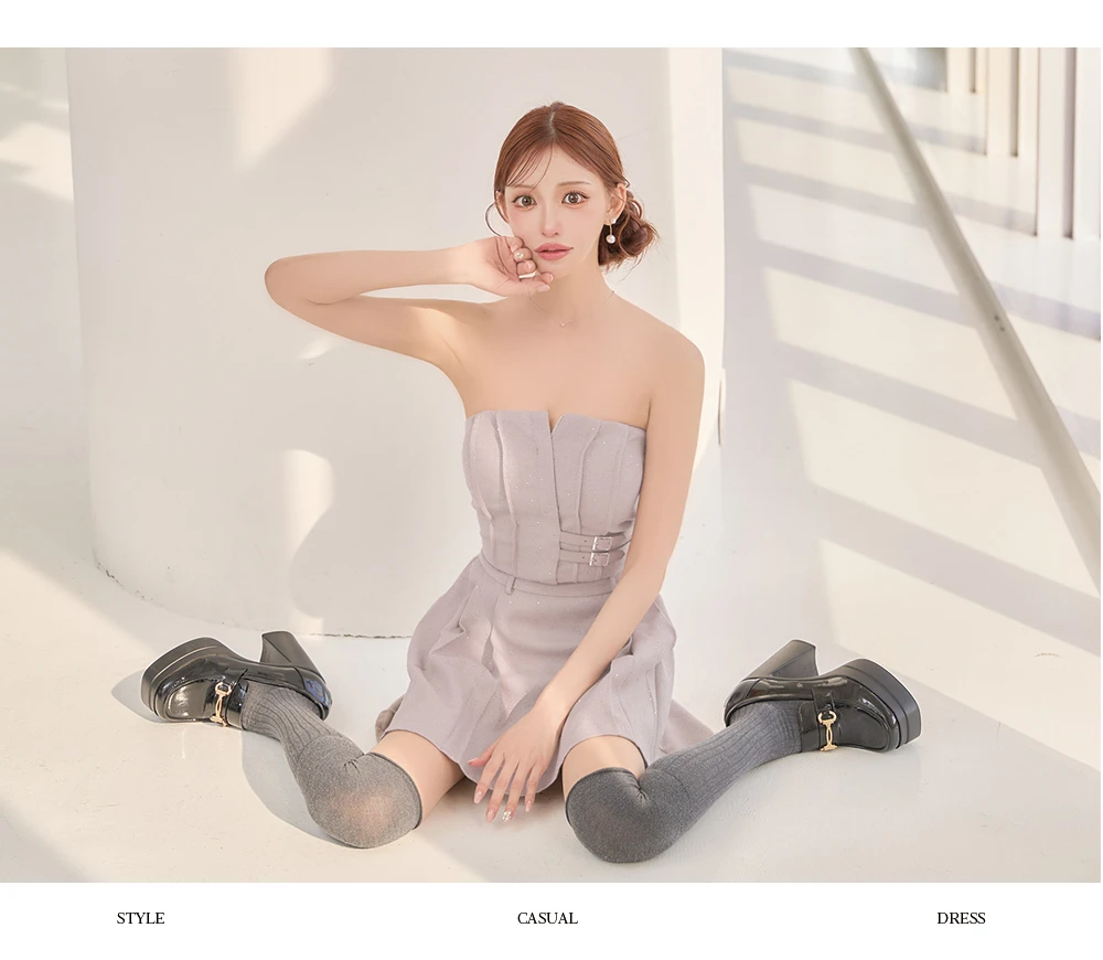 【Glossy/グロッシー】スパンコール/ ベア/ セットアップ/ フレア/ ミニドレス/ キャバドレス 3