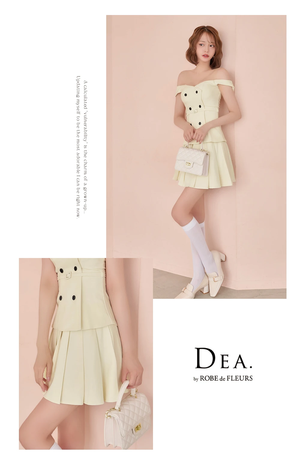 【DEA./ディア】オフショル/ ダブルボタン/ セットアップ/ フレア/ ミニドレス/ キャバドレス 2