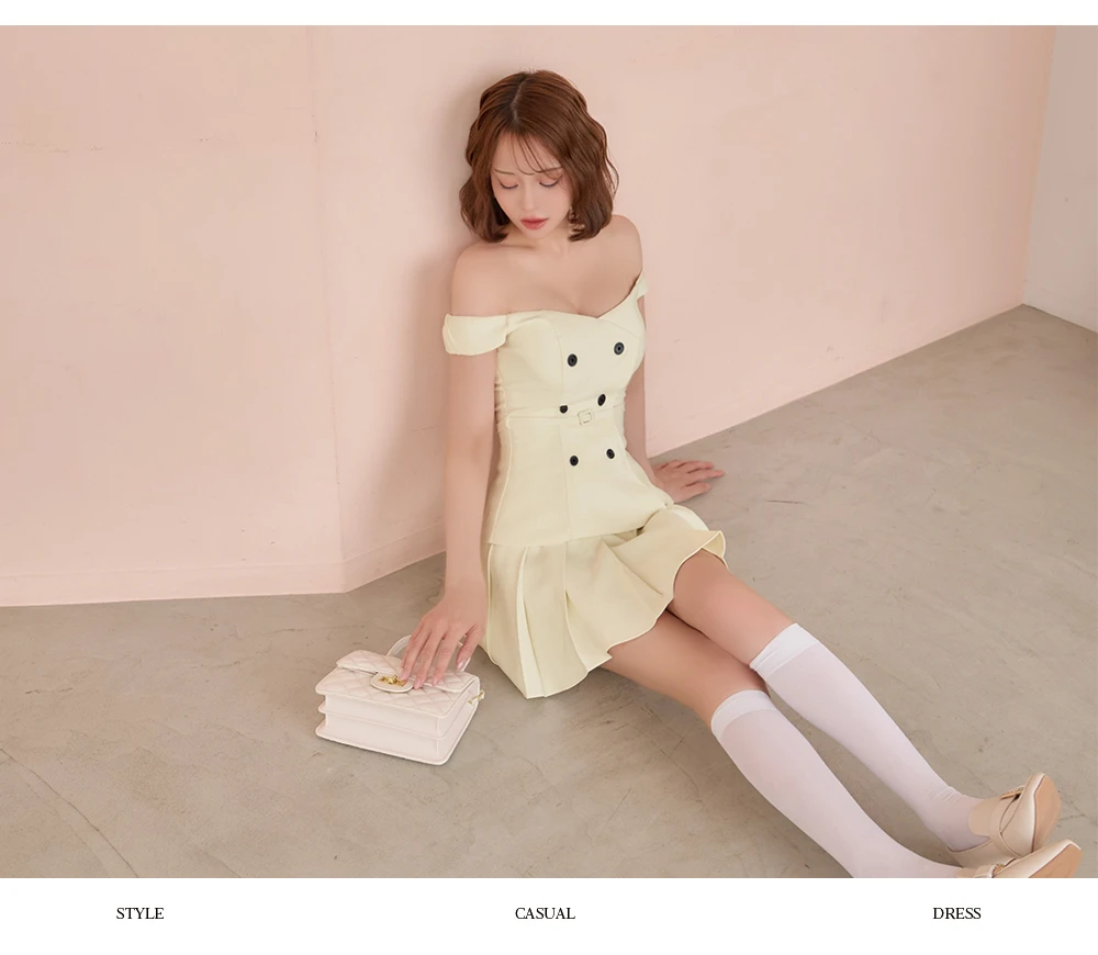 【DEA./ディア】オフショル/ ダブルボタン/ セットアップ/ フレア/ ミニドレス/ キャバドレス 3