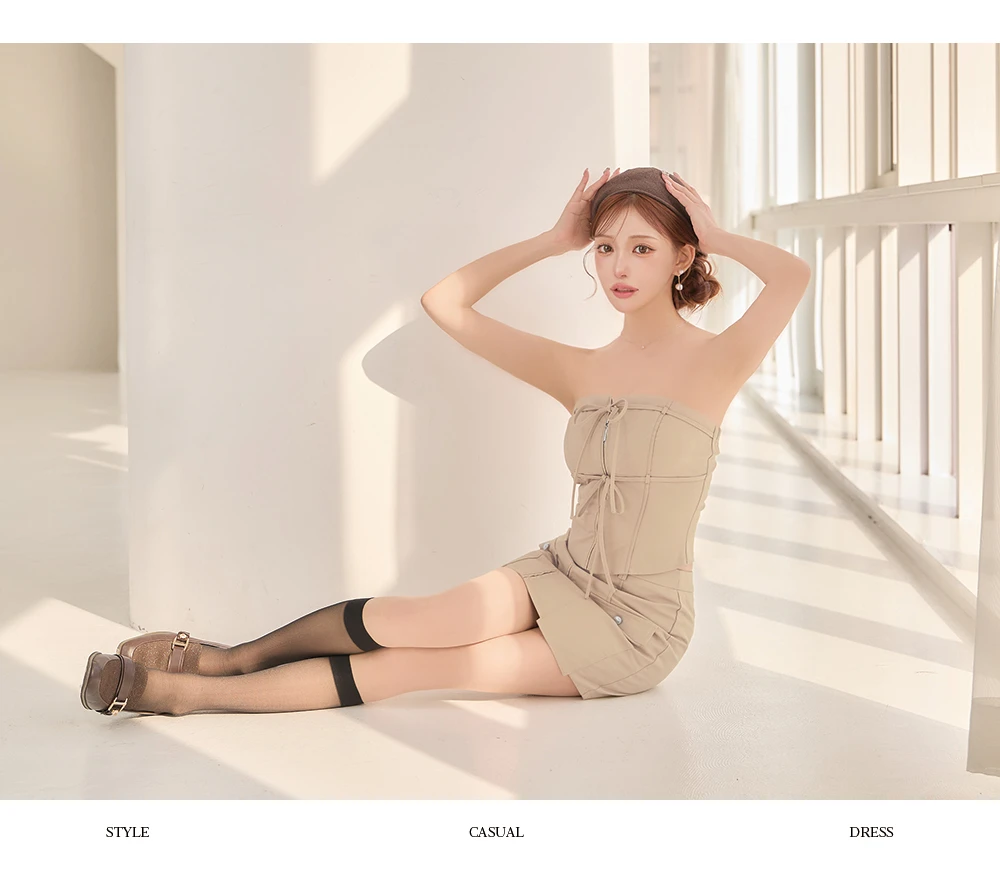 【Glossy/グロッシー】ベア/ リボン/ セットアップ/ フレア/ ミニドレス/ キャバドレス 3