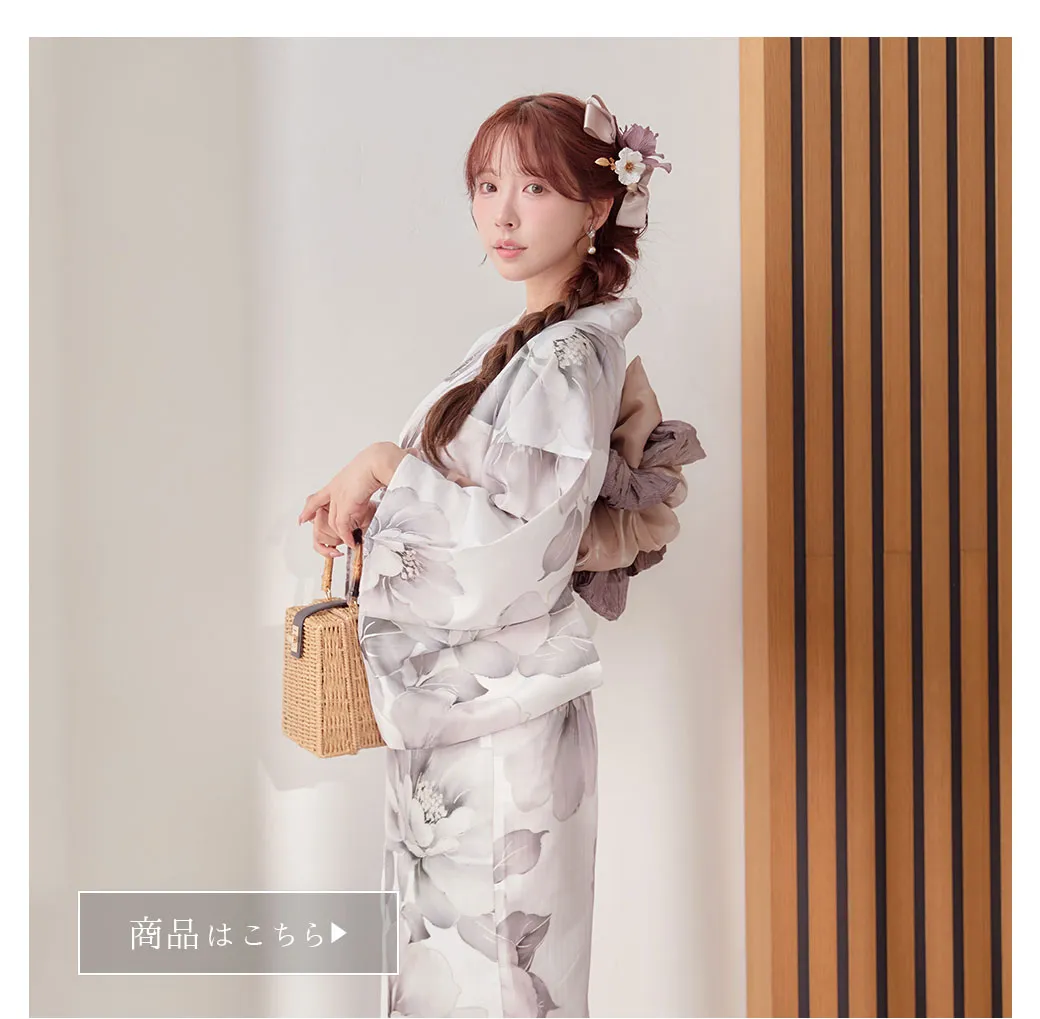 グレージュニュアンスピオニー浴衣4