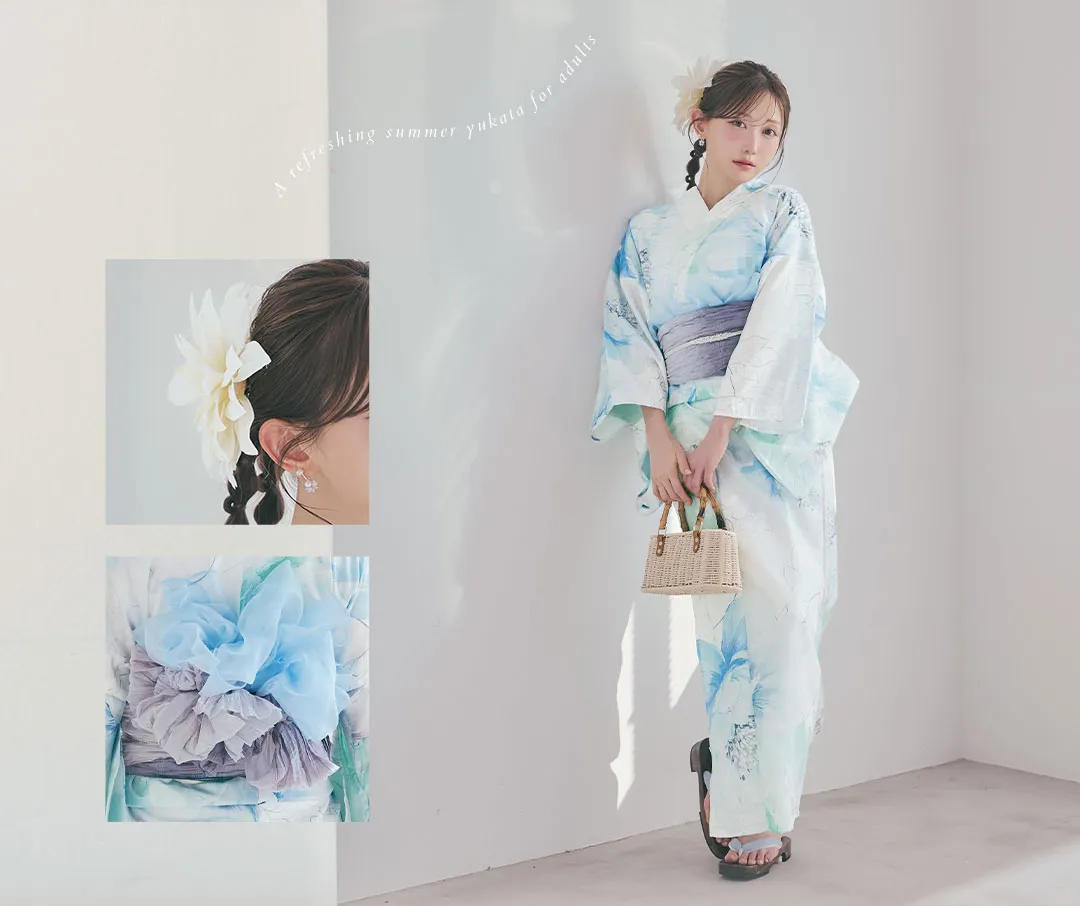 菅野結以が着る、PALE FLORAL浴衣-25