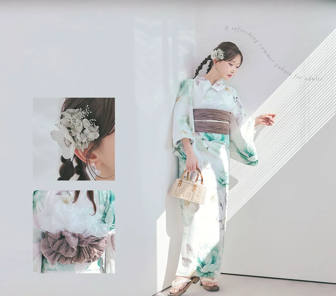 菅野結以が着る、PALE FLORAL浴衣-9