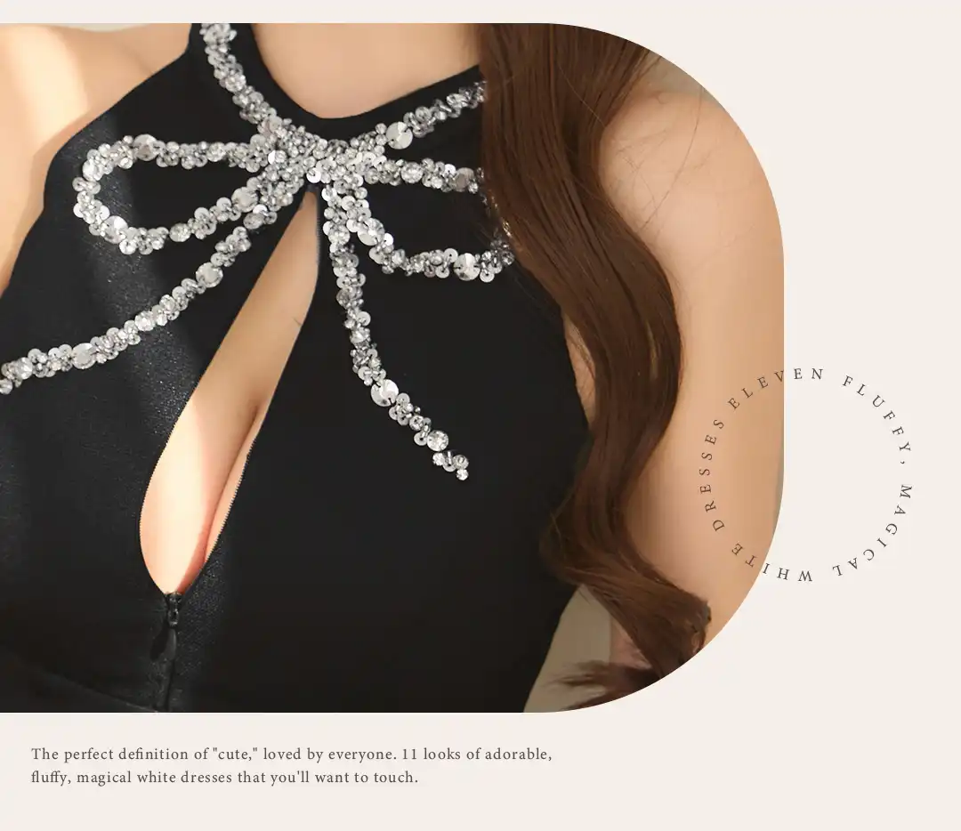 ビジューリボンドレス / ラップスカートドレス / ミニドレス / キャバドレス ミニ / ブラックドレス / ナイトドレス レディース / 韓国風ドレス / クールドレス / セクシードレス / フェミニンドレス / 甘辛ドレス / 美シルエットドレス / 色気ドレス / 大人ドレス / 主役ドレス 2