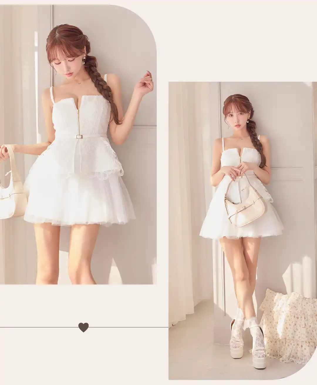 チュールドレス / ジップドレス / ミニドレス / キャバドレス ミニ / ホワイトドレス / ナイトドレス レディース / 韓国風ドレス / ガーリードレス / フレアドレス / フェミニンドレス / あざと可愛いドレス / ボリュームドレス / 甘めドレス / 愛されドレス / 主役ドレス 3