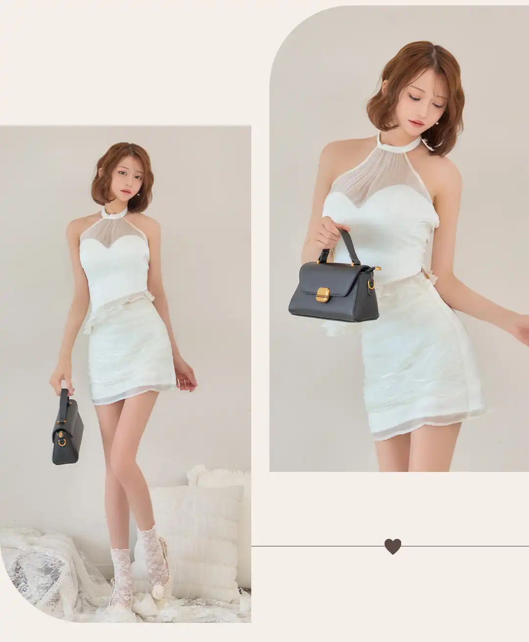 シアードレス / ホルタードレス / ミニドレス / キャバドレス ミニ / ホワイトドレス / ナイトドレス レディース / 韓国風ドレス / セクシードレス / モードドレス / 透明感ドレス / 大人ドレス / 抜け感ドレス / 色気ドレス / 洗練ドレス / クールフェミニン 3