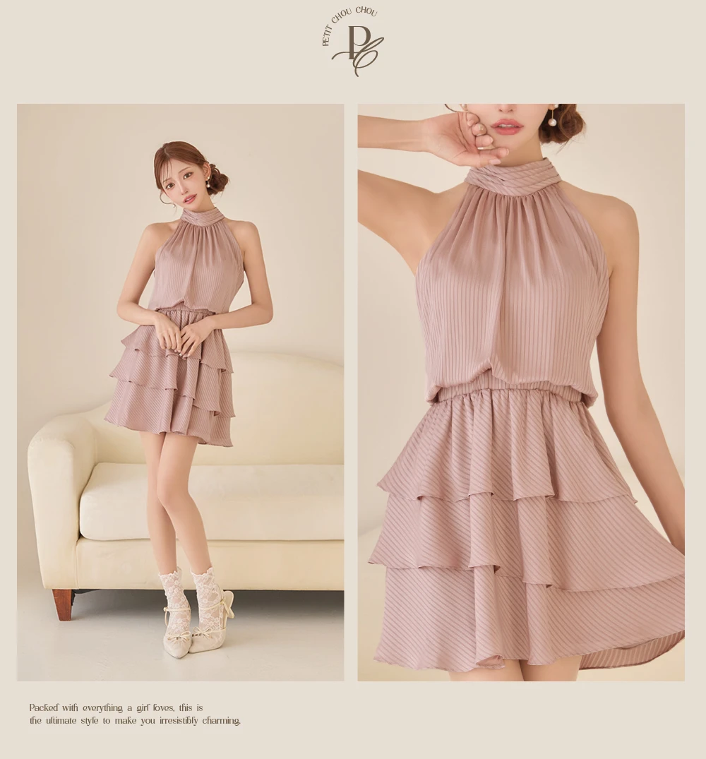 【Glossy/グロッシー】ベア/ リボン/ セットアップ/ フレア/ ミニドレス/ キャバドレス 3