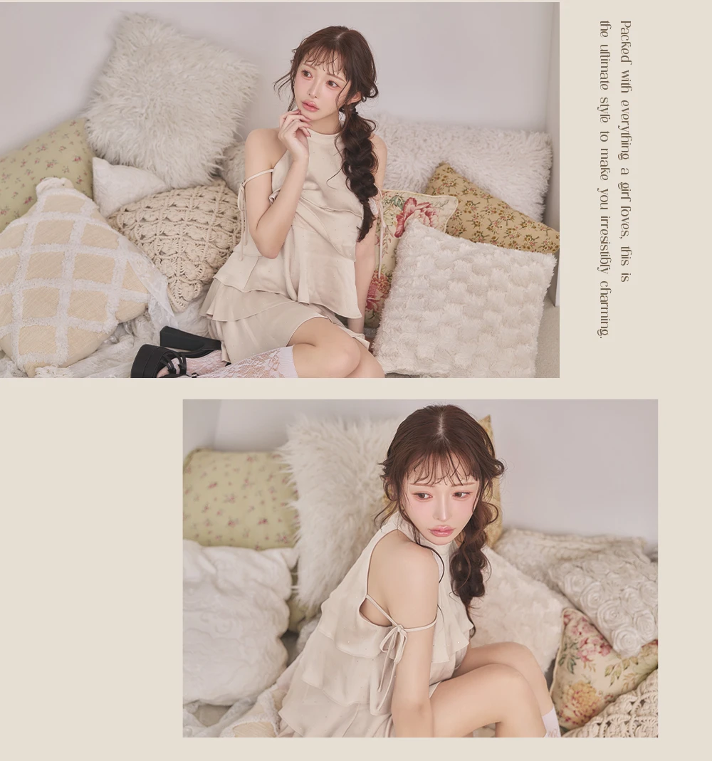 【Glossy/グロッシー】ベア/ リボン/ セットアップ/ フレア/ ミニドレス/ キャバドレス 4