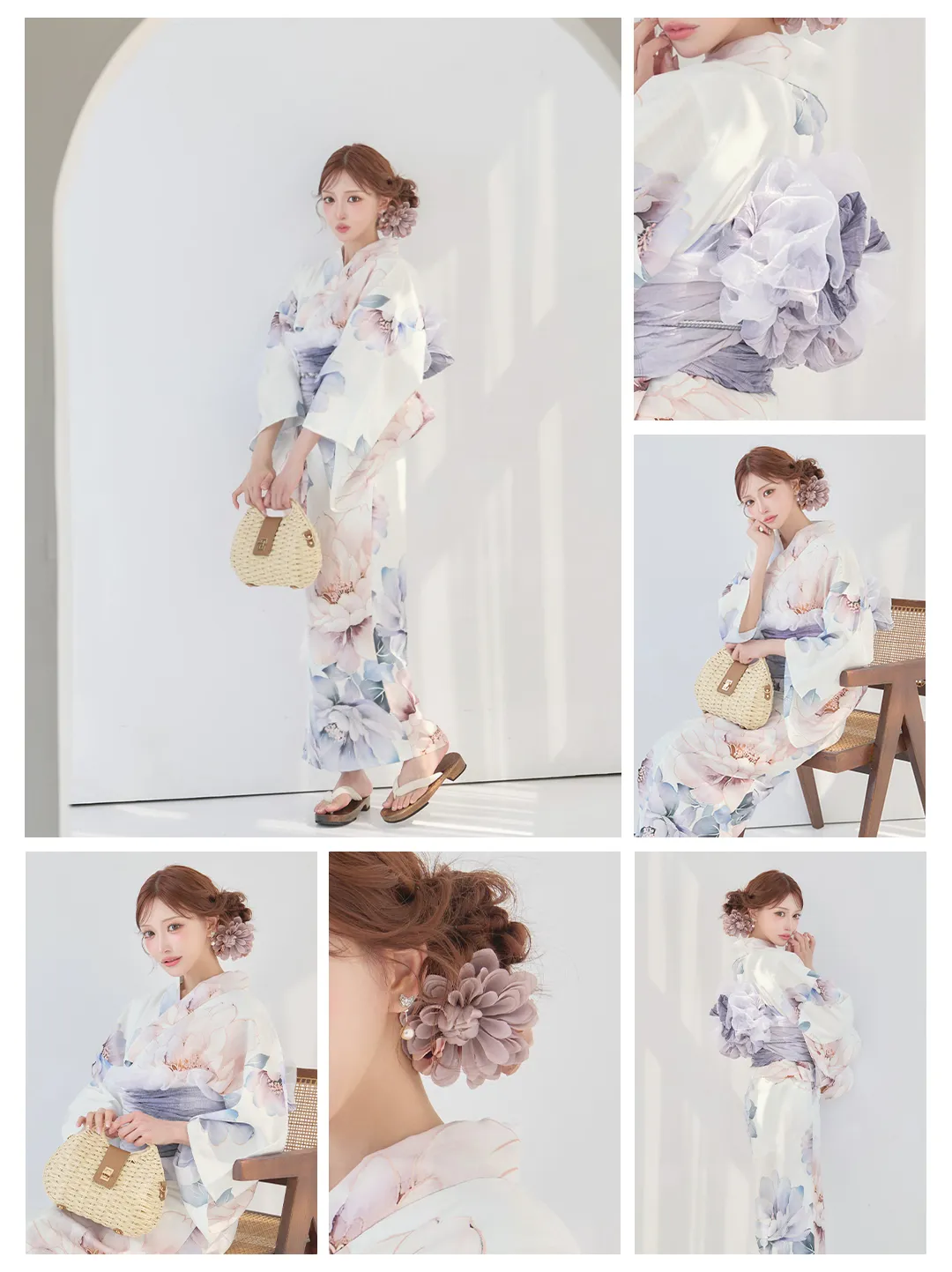 明日花キララ着用浴衣 2026新作浴衣 Y-9350-nz-dzm-MIX-F 彩華グラデーション牡丹浴衣