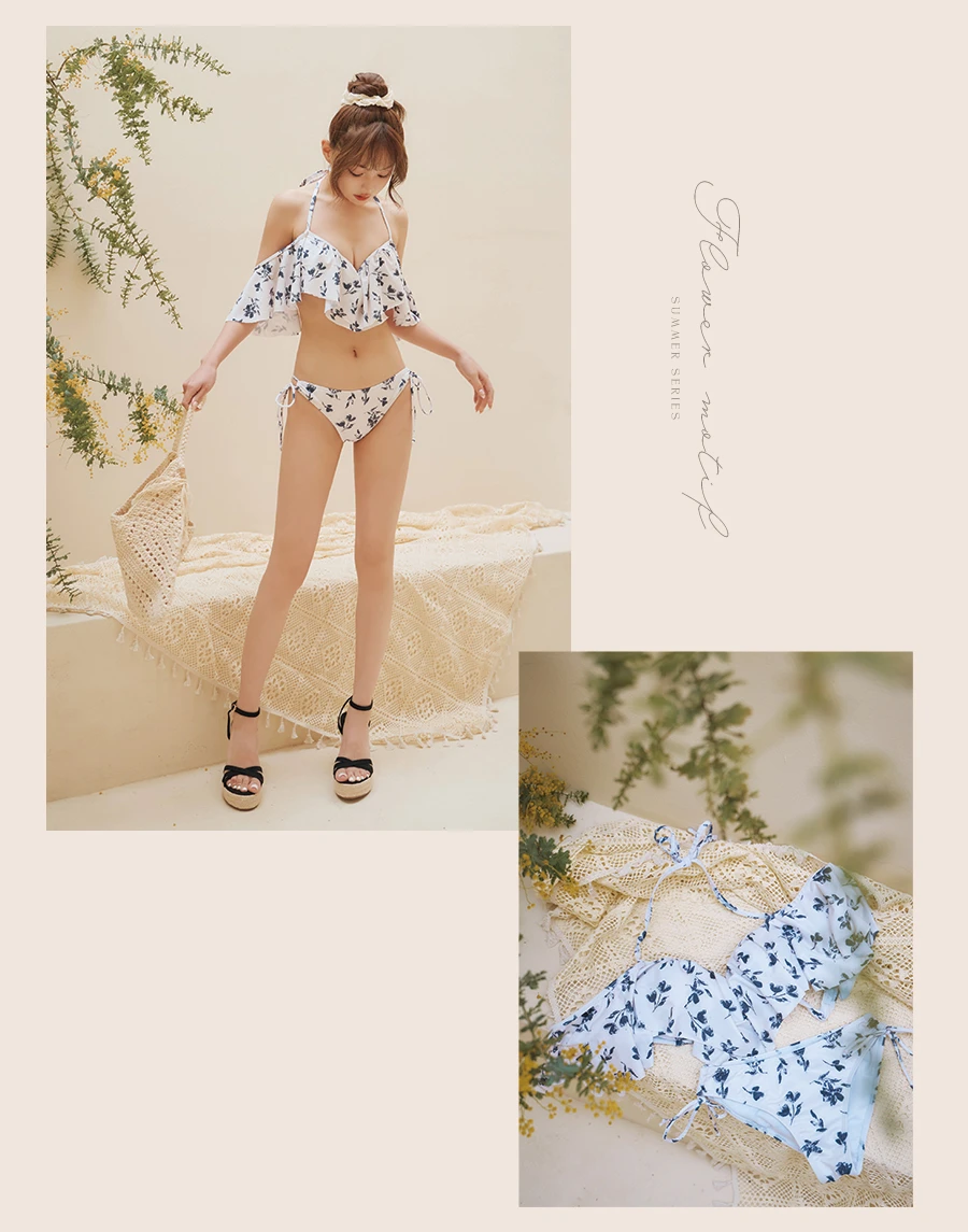 小花柄オフショルビキニ 2