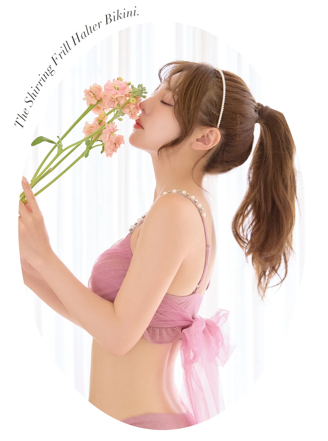 ビジュー肩紐ビキニ / チュールビキニ / レイヤードビキニ / 立体シルエット水着 / フェミニン水着 / 韓国風水着 / セパレート水着 / 華やか水着 4