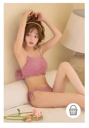 ビジュー肩紐ビキニ / チュールビキニ / レイヤードビキニ / 立体シルエット水着 / フェミニン水着 / 韓国風水着 / セパレート水着 / 華やか水着