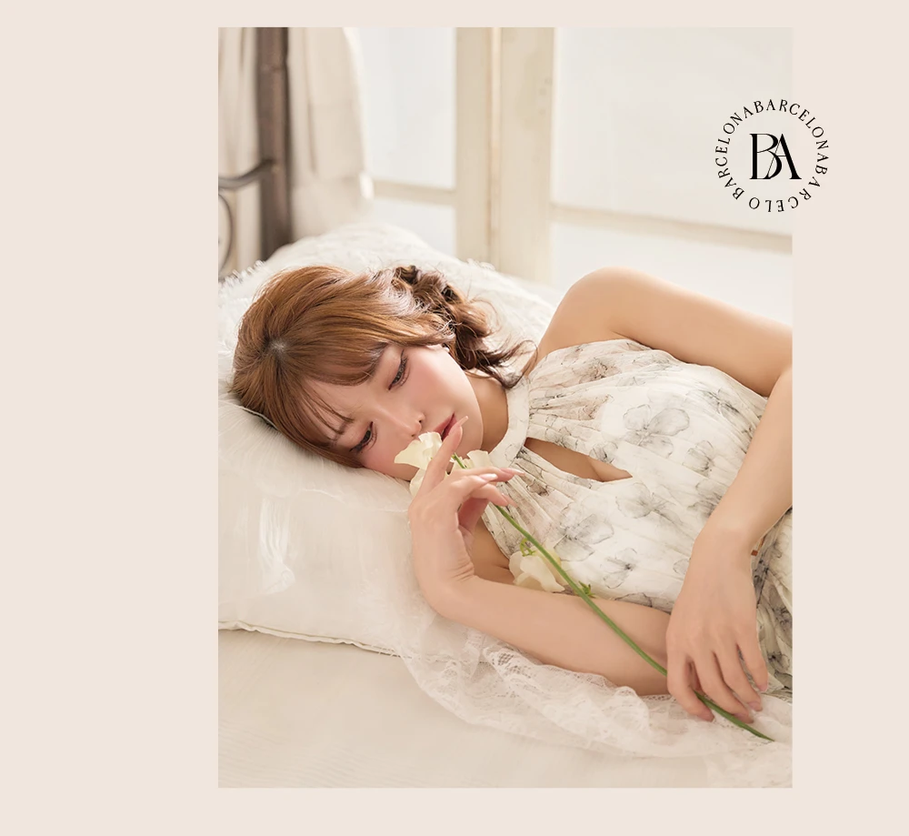 【ROBE de FLEURS/ローブドフルール】フラワー/ シフォン/ ホルター/ フレア/ ミニドレス/ キャバドレス 3