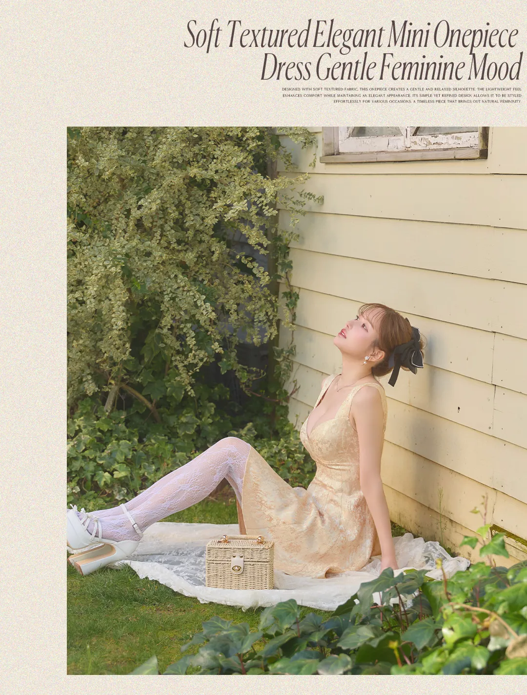 ミニワンピース / ふんわりワンピ / 大人ワンピ / フェミニンドレス / 上品ワンピ / 韓国ファッション / デイリーワンピ / ナチュラルドレス 2