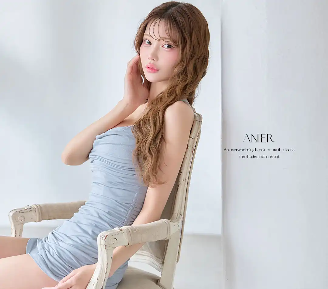 【ANIER./アニエル】【ROBE de FLEURS/ローブドフルール】glitter drape couture mini dress/ ドレープ/ ショルダーベルト/ シンプル/ ストレッチ/ タイト/ ミニドレス/ キャバドレス1