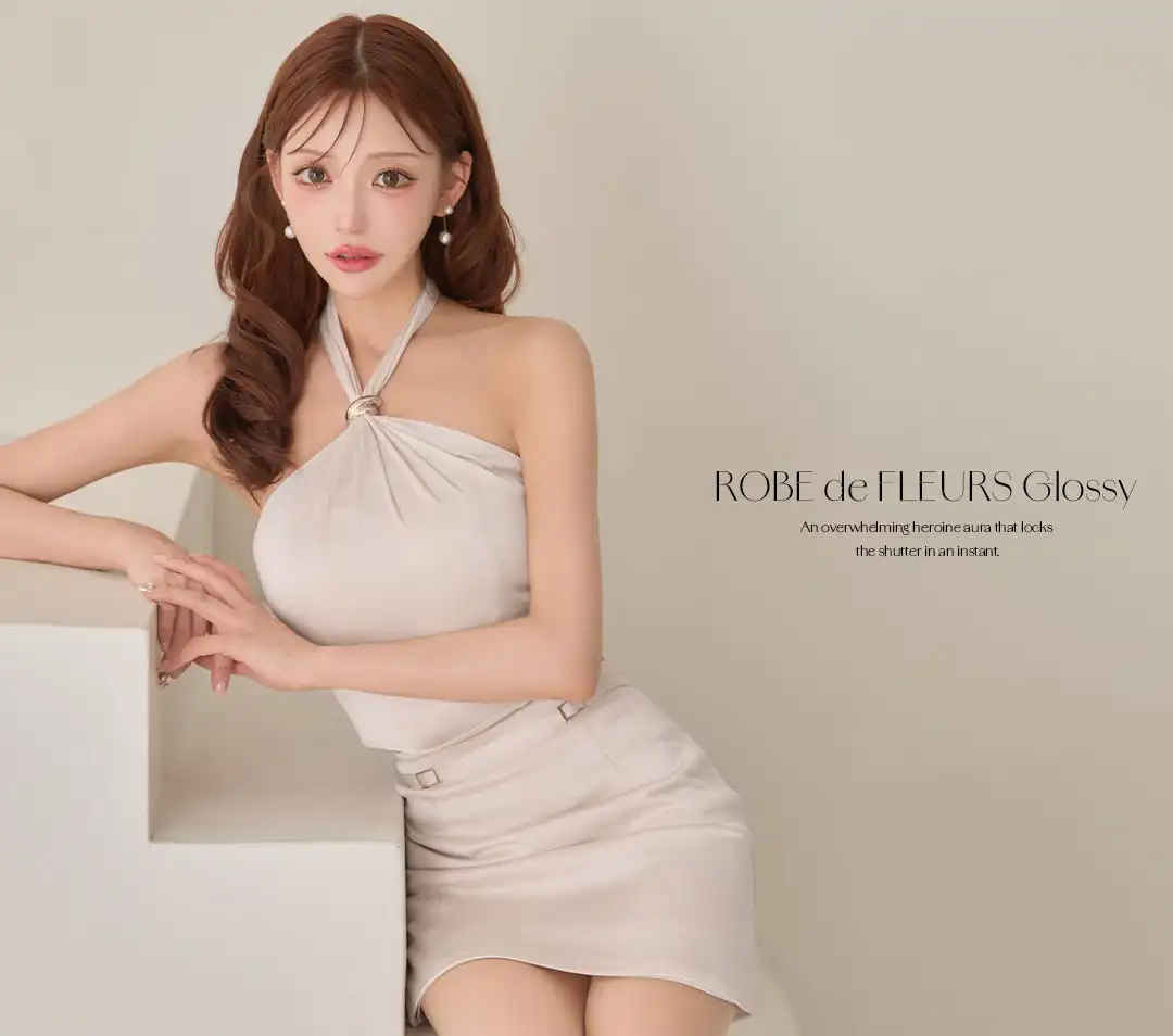 【Glossy/グロッシー】ラメ/ ジャガード/ サテン/ ホルター/ タイト/ ミニドレス/ キャバドレス 3