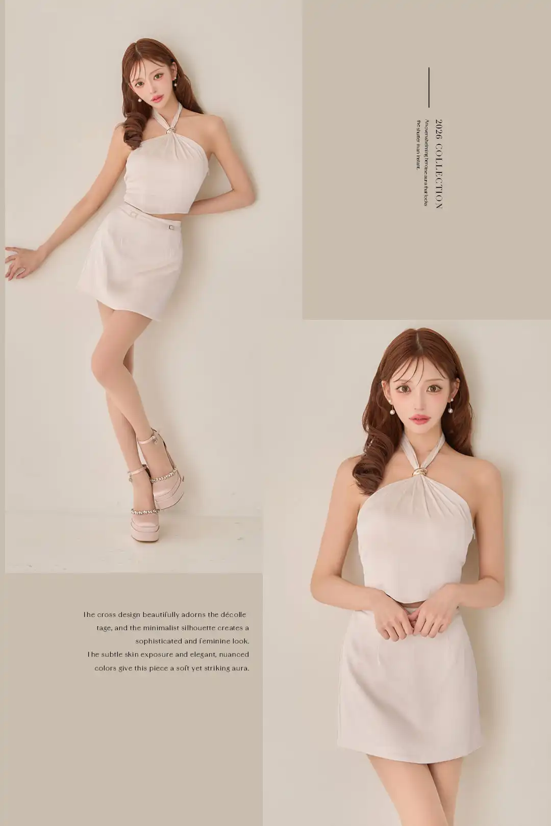 【Glossy/グロッシー】ラメ/ ジャガード/ サテン/ ホルター/ タイト/ ミニドレス/ キャバドレス 4