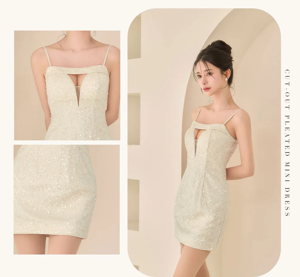 【Glossy/グロッシー】スパンコール/ バストカット/ キャミ/ タイト/ ミニドレス/ キャバドレス