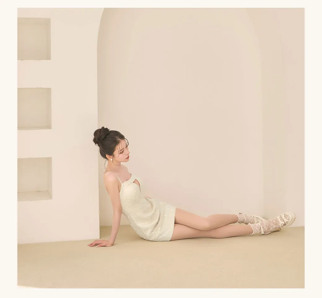 【Glossy/グロッシー】スパンコール/ バストカット/ キャミ/ タイト/ ミニドレス/ キャバドレス