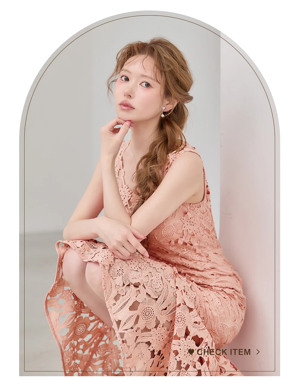 【SETTAN/セッタン】ケミカルレース/ 総レース/ Vネック/ フィッシュテール/ マーメイド/ タイト/ ワンピース/ ミディアムドレス/ キャバドレス 2