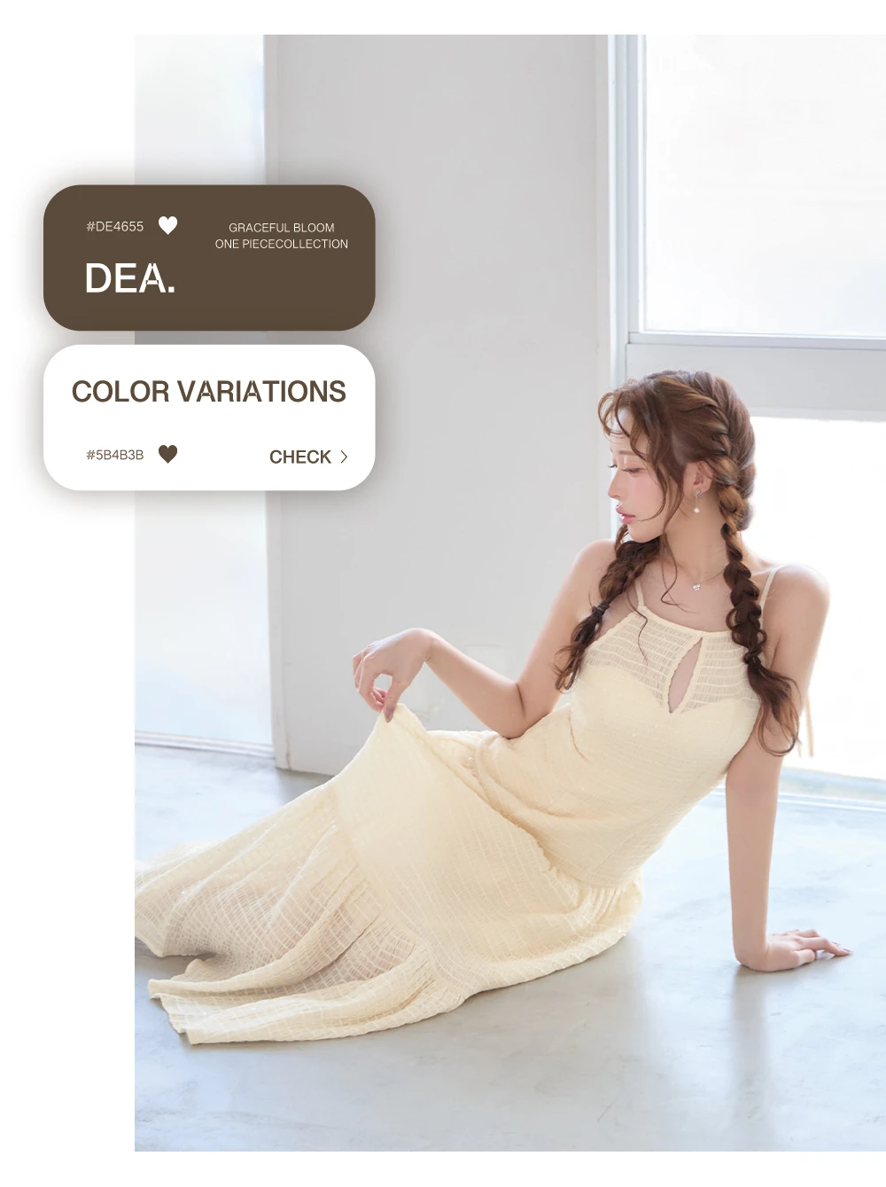 【DEA./ディア】ストレッチ/ ギャザー/ シフォン/ バックオープン/ ティアード/ ワンピース/ ミディアムドレス/ キャバドレス 3