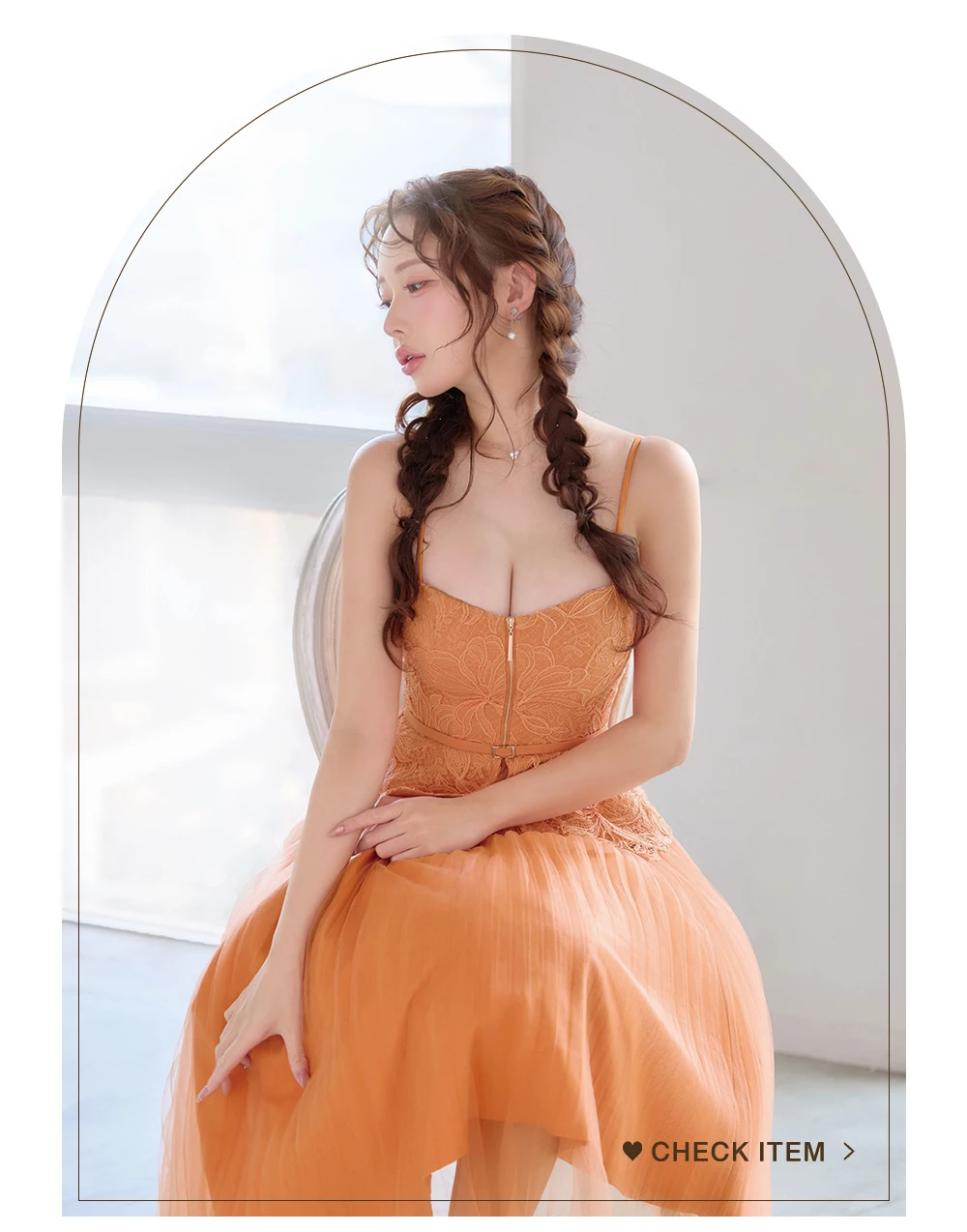 【DEA./ディア】フラワー/ レース/ ペプラム/ チュール/ ミディアムドレス/ キャバドレス 2