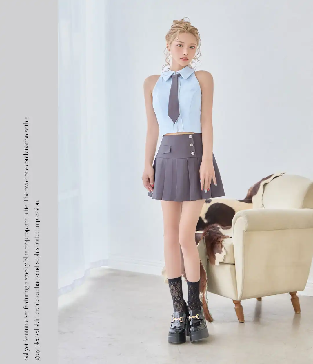 バックオープン起毛ニットフレアミニキャバドレス