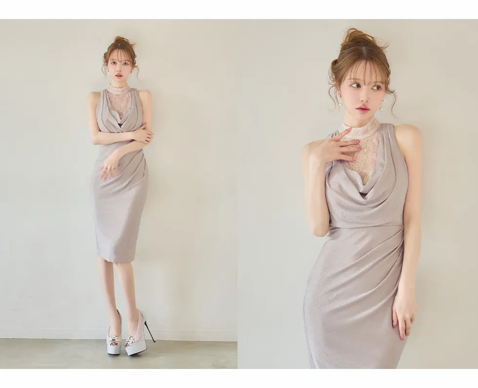 ゆめ 着用 2026年新作ドレス ミディアムドレス キャバドレス