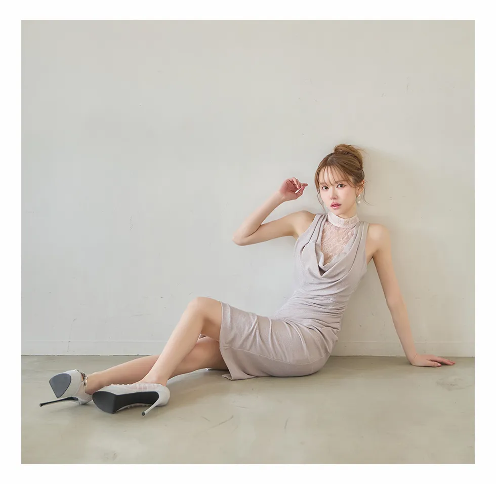 ゆめ 着用 2026年新作ドレス ミディアムドレス キャバドレス