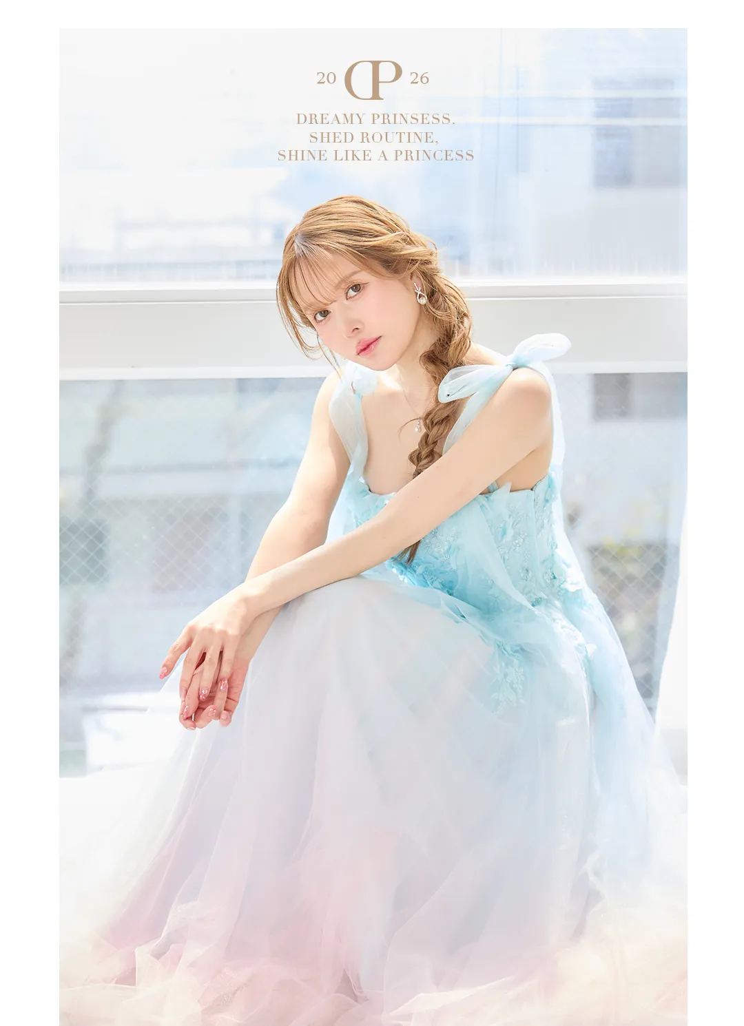 グラデーションドレス / シフォンドレス / フラワードレス / ロングドレス / フェミニンドレス / カラードレス / 韓国ドレス / パーティードレス 5