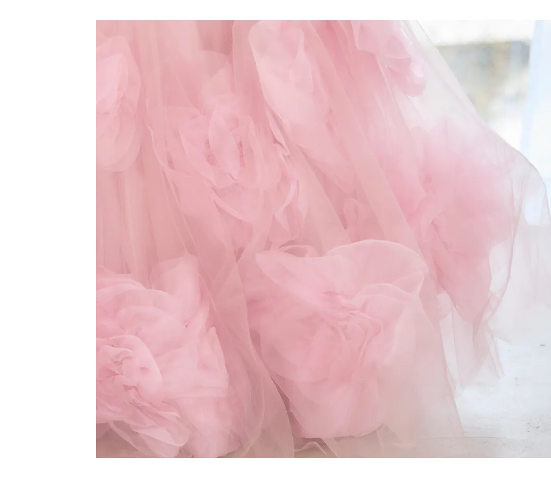 ローズドレス / フラワードレス / チュールドレス / ロングドレス / 主役ドレス / フェミニンドレス / 韓国ドレス / パーティードレス 3