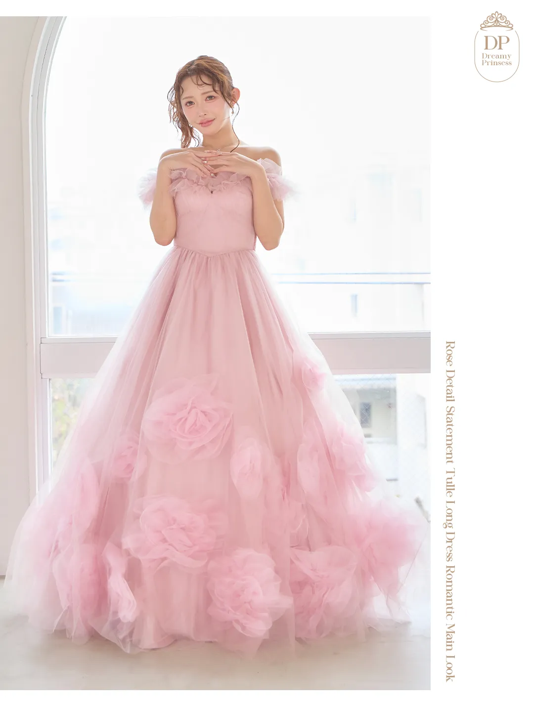 ローズドレス / フラワードレス / チュールドレス / ロングドレス / 主役ドレス / フェミニンドレス / 韓国ドレス / パーティードレス 4
