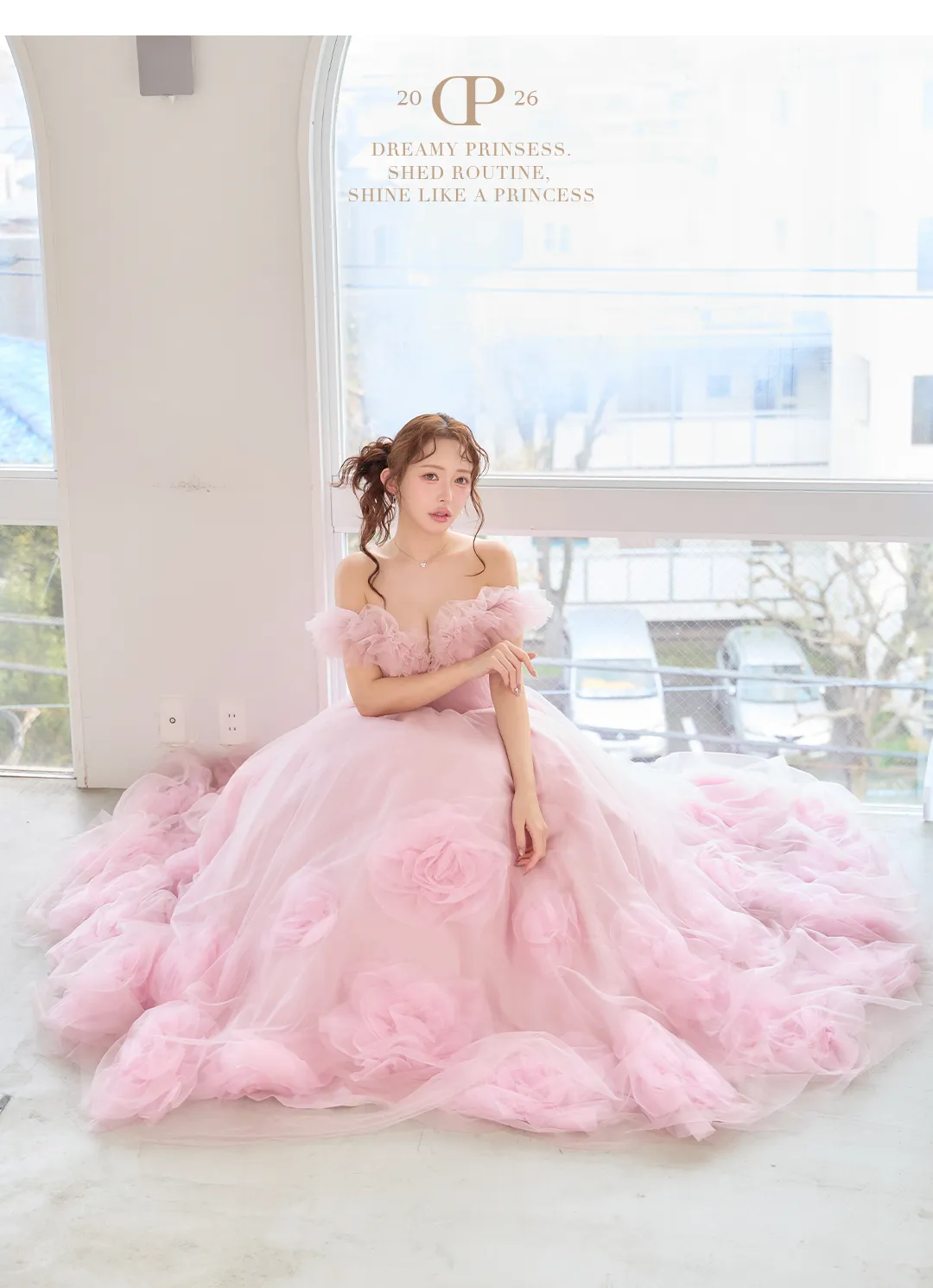 ローズドレス / フラワードレス / チュールドレス / ロングドレス / 主役ドレス / フェミニンドレス / 韓国ドレス / パーティードレス 5