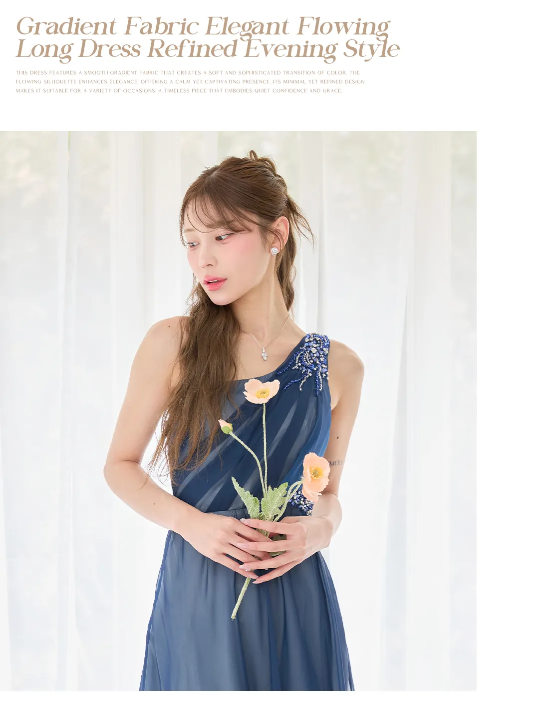 グラデーションドレス / ロングドレス / シフォンドレス / 大人ドレス / フェミニンドレス / 韓国ドレス / パーティードレス / カラードレス 2