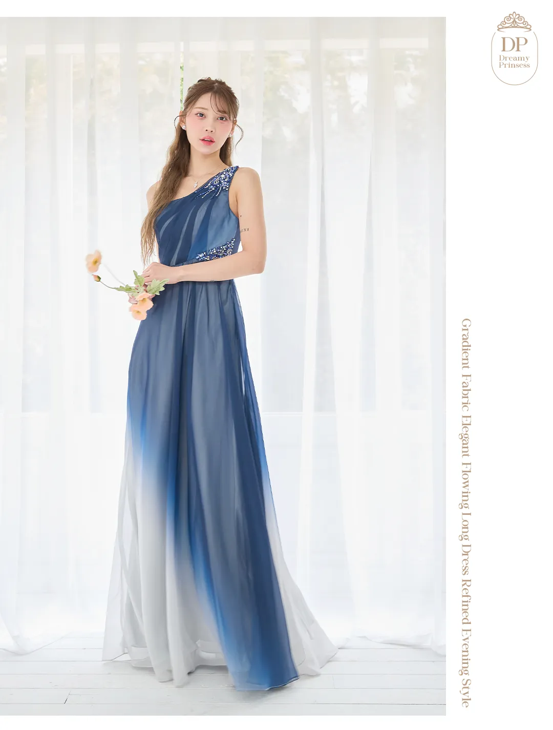 グラデーションドレス / ロングドレス / シフォンドレス / 大人ドレス / フェミニンドレス / 韓国ドレス / パーティードレス / カラードレス 4