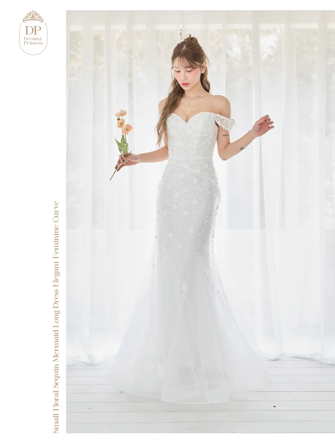 マーメイドドレス / スパンコールドレス / フラワードレス / ロングドレス / フェミニンドレス / 韓国ドレス / パーティードレス / 細見えドレス 4