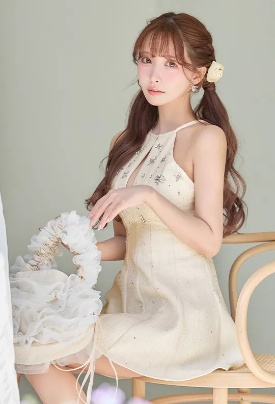 三上悠亜 2026年新作ドレス ミニドレス ROBE de FLEURS ローブドフルール