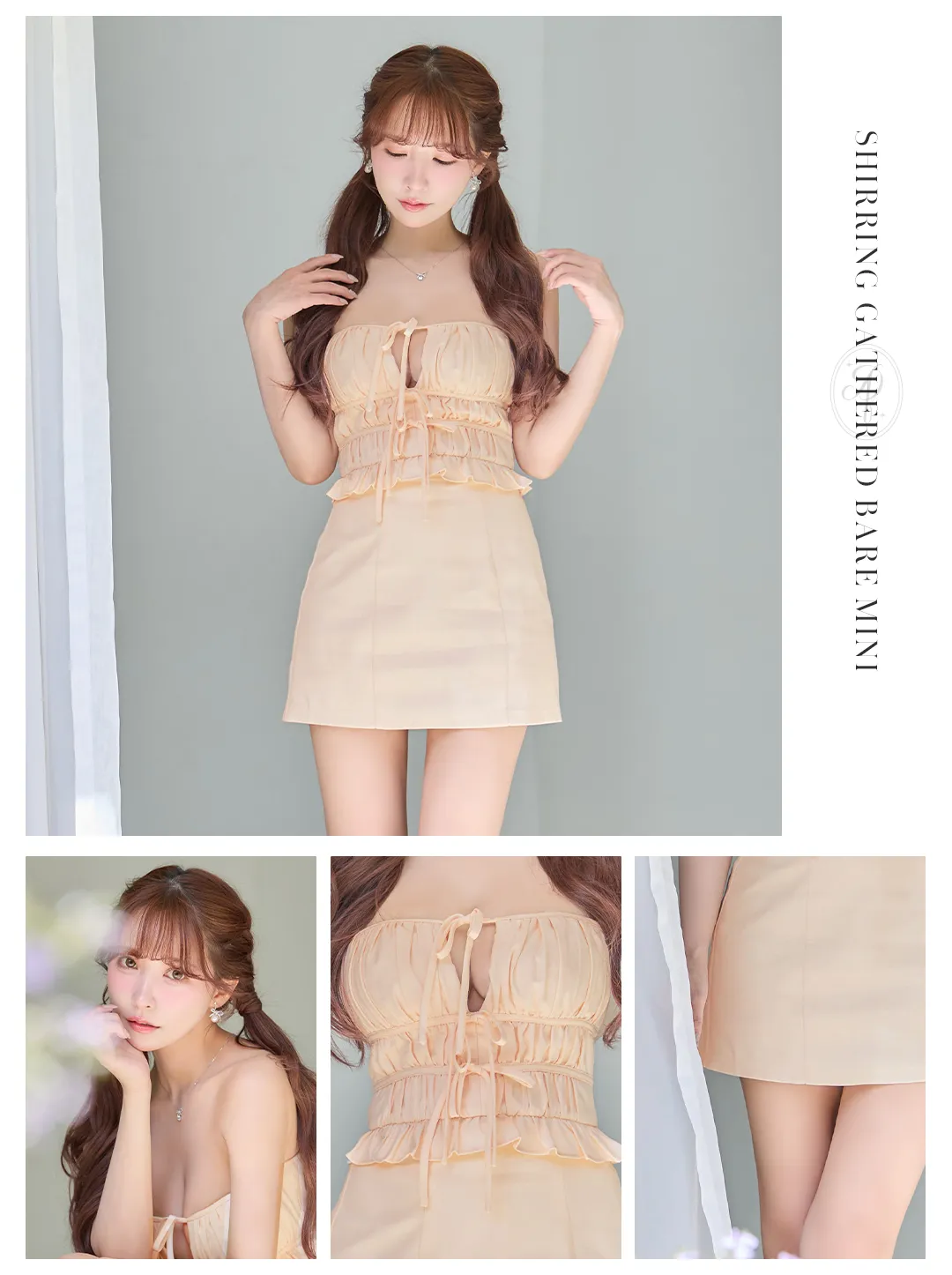 三上悠亜 2026年新作ドレス ミニドレス ROBE de FLEURS ローブドフルール シフォン フリル リボン
