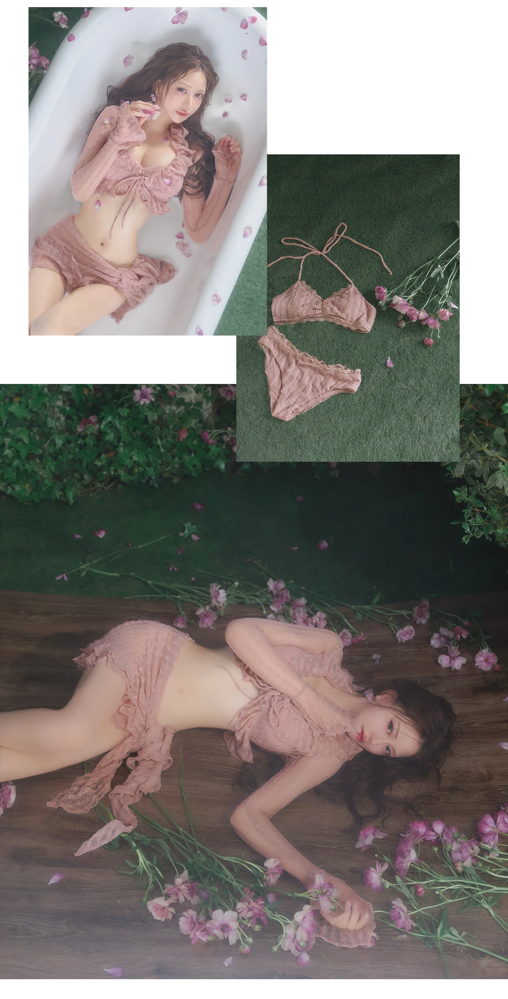 【ビキニ】【水着】Solle echo swimwear Pink 6